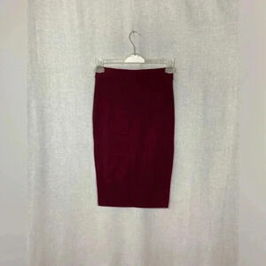 ZENANA-PREMIUM Burgundy A-Line Skirt Sz M